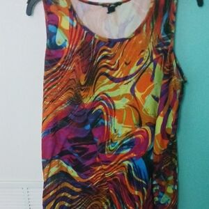One Step Ahead Multicolor Abstract Tank Top